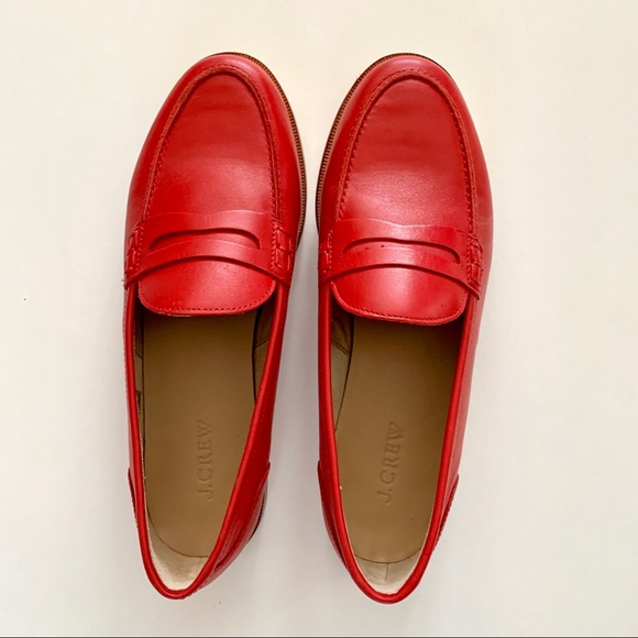 J. Crew Shoes - NIB J. Crew Ryan Penny Loafers in Red, Size 8